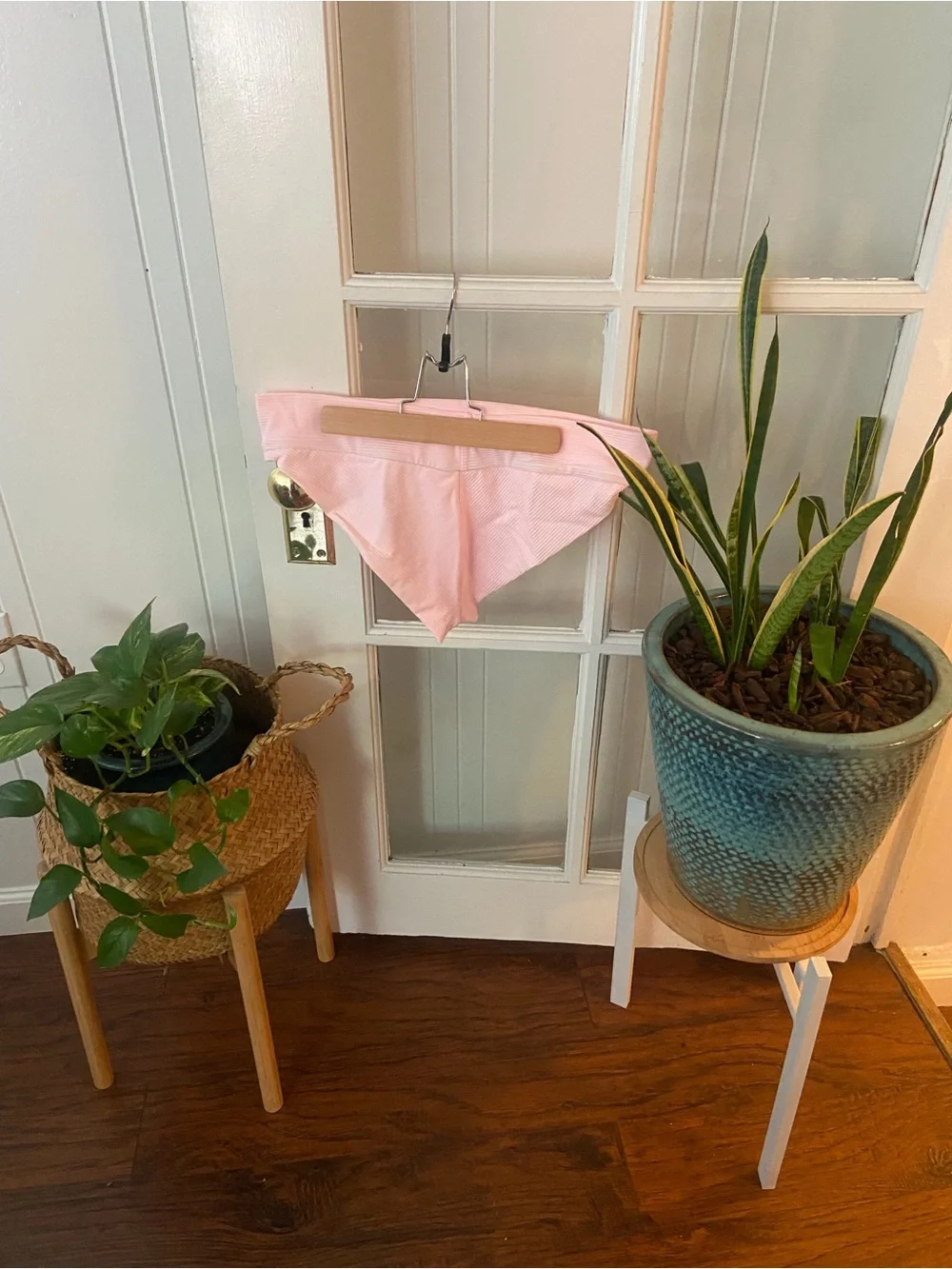 Frankie's Bikinis Pink Gavin Ribbed Bikini Bottom